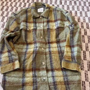 Wilfred Free Textured Jacket in Olive and Purple